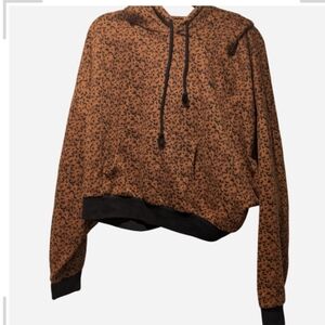 Women's Brown Patterned Hoodie